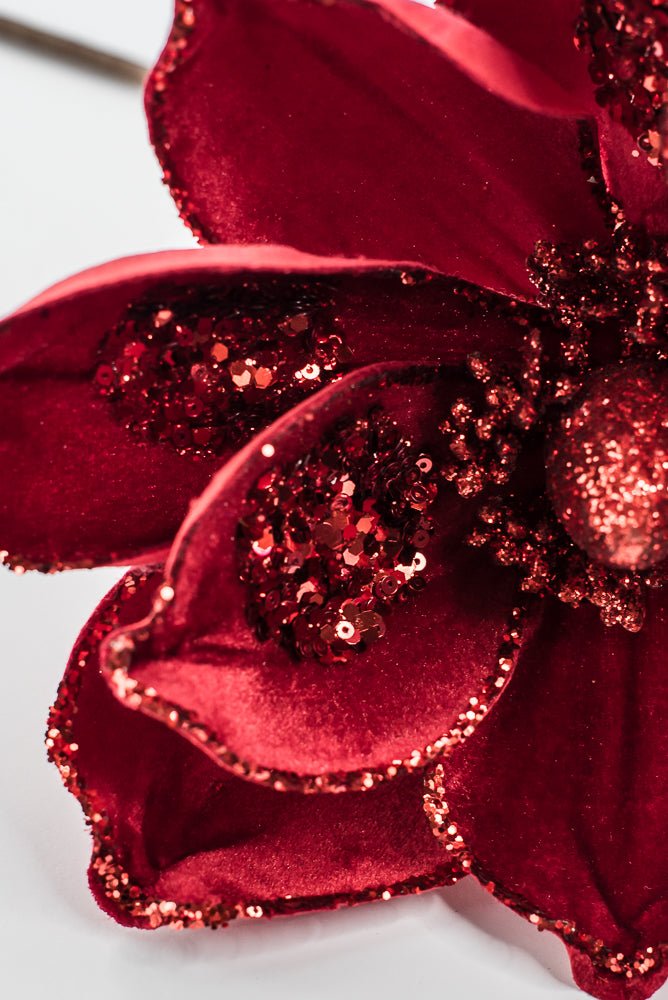 Artificial Red Magnolia Stem - 21" - Greenery Market86938RD