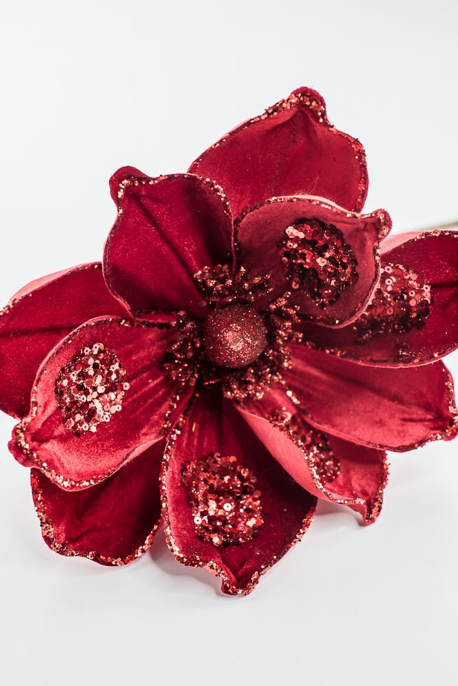 Artificial Red Magnolia Stem - 21" - Greenery Market86938RD