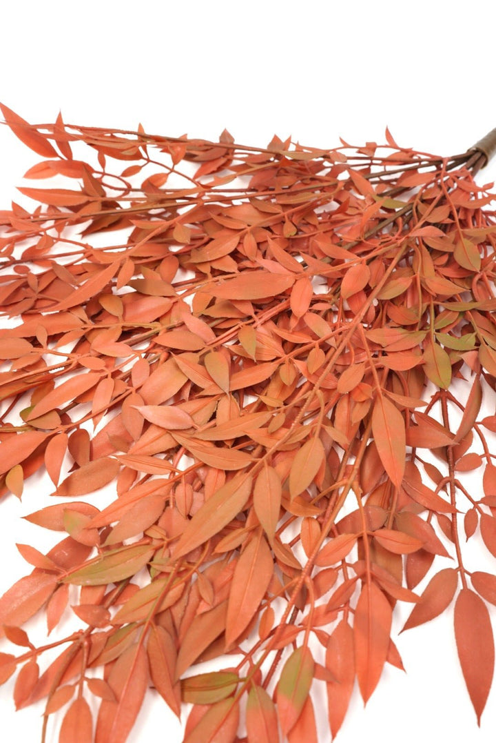 Artificial Red Orange PVC Leaf Bush - Greenery Marketartificial greenery85366-UV