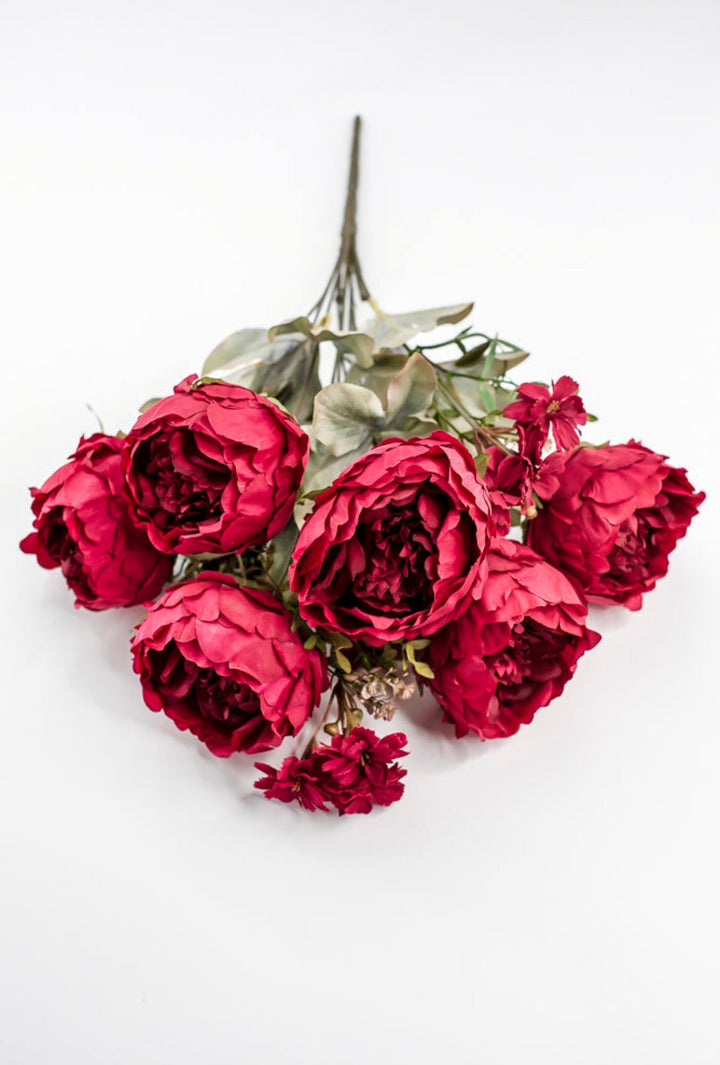 Artificial, Red peonies flowers bush - Greenery Marketartificial flowers85323 - RD