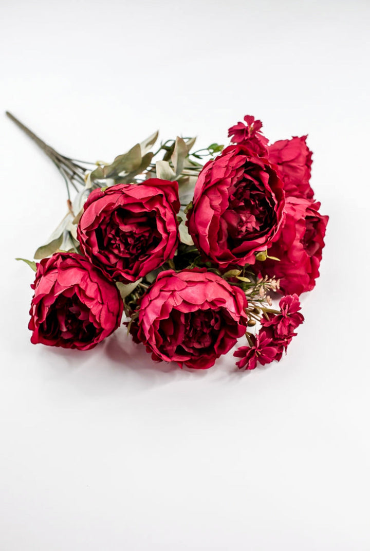 Artificial, Red peonies flowers bush - Greenery Marketartificial flowers85323 - RD