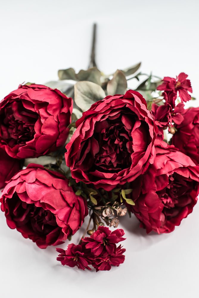 Artificial, Red peonies flowers bush - Greenery Marketartificial flowers85323 - RD