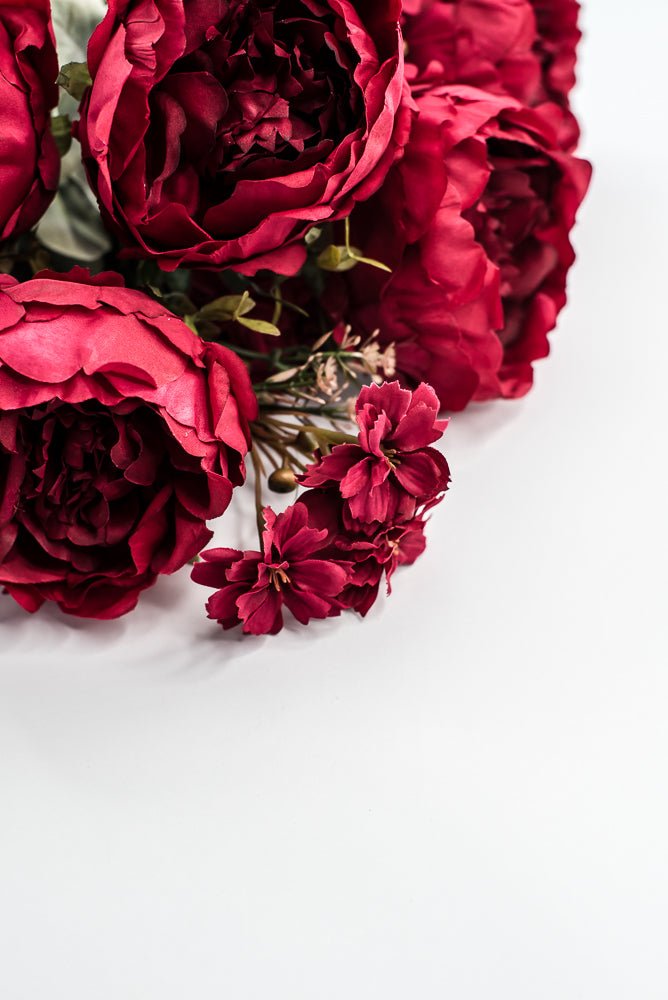 Artificial, Red peonies flowers bush - Greenery Marketartificial flowers85323 - RD