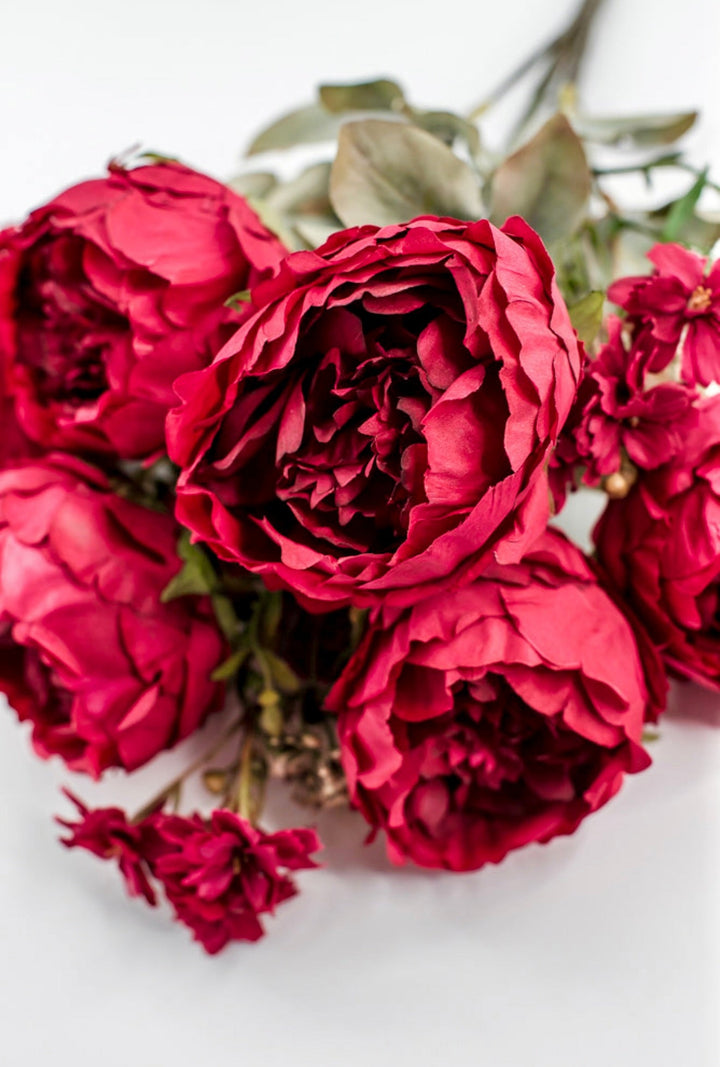 Artificial, Red peonies flowers bush - Greenery Marketartificial flowers85323 - RD