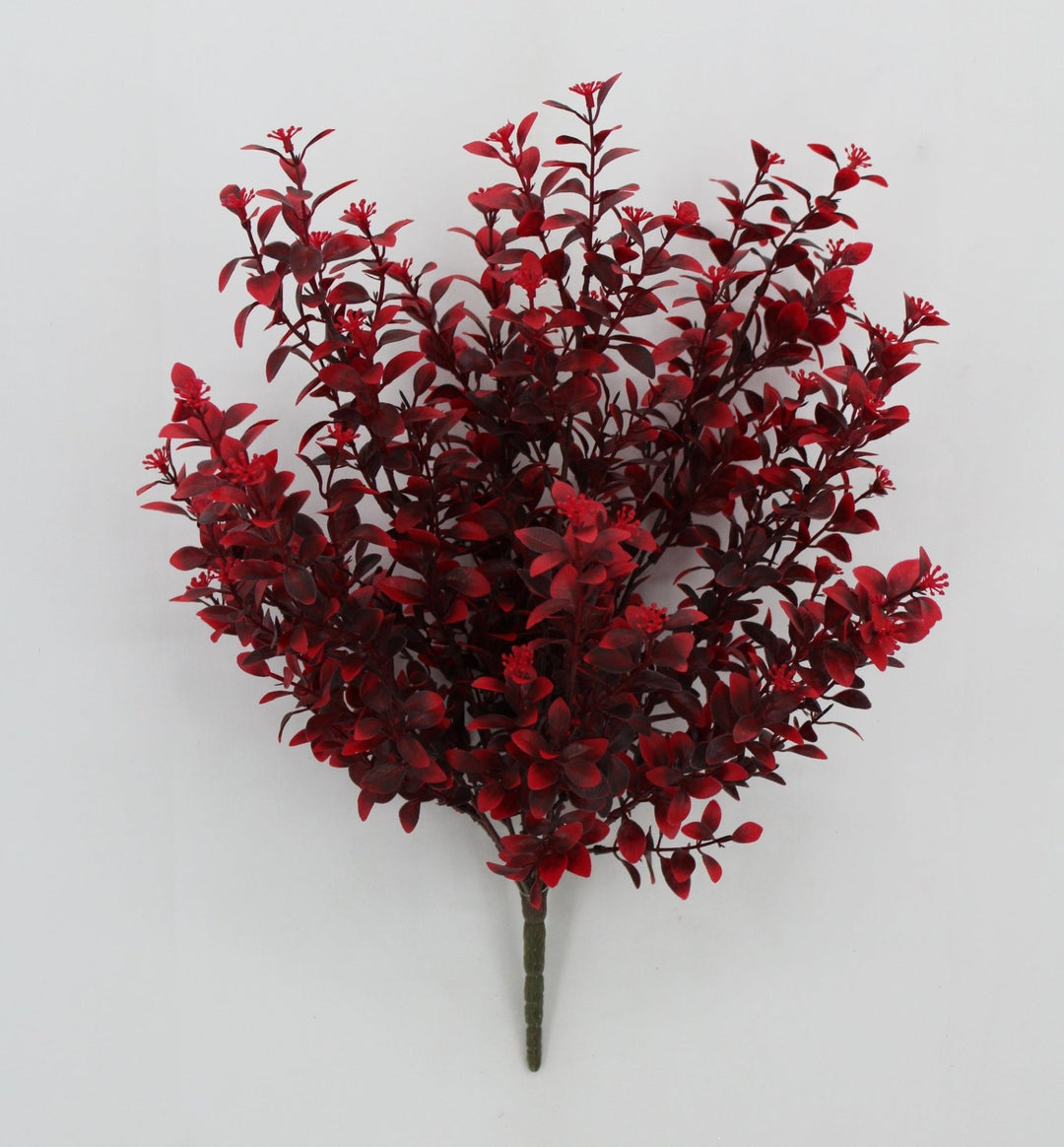 Artificial Red Plastic Leaves Bush - 19" - Greenery MarketArtificial Flora85794-RD