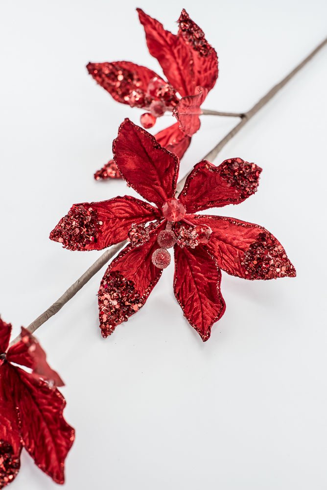 Artificial Red Poinsettia Spray - 28" - Greenery MarketArtificial Flowers283565