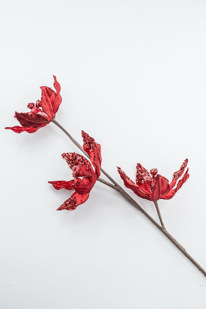 Artificial Red Poinsettia Spray - 28" - Greenery MarketArtificial Flowers283565