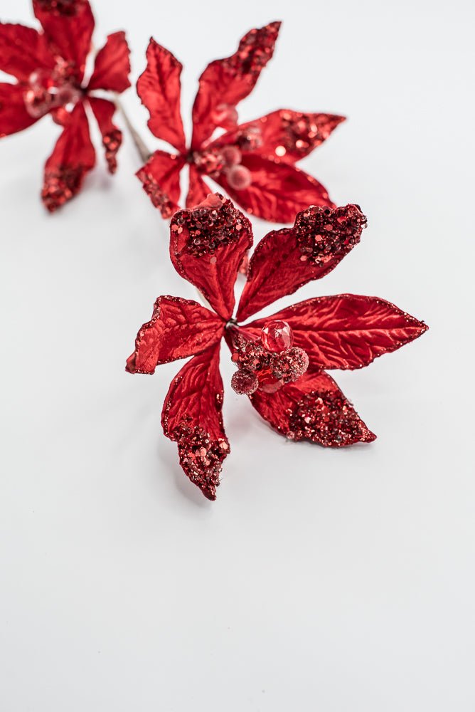 Artificial Red Poinsettia Spray - 28" - Greenery MarketArtificial Flowers283565