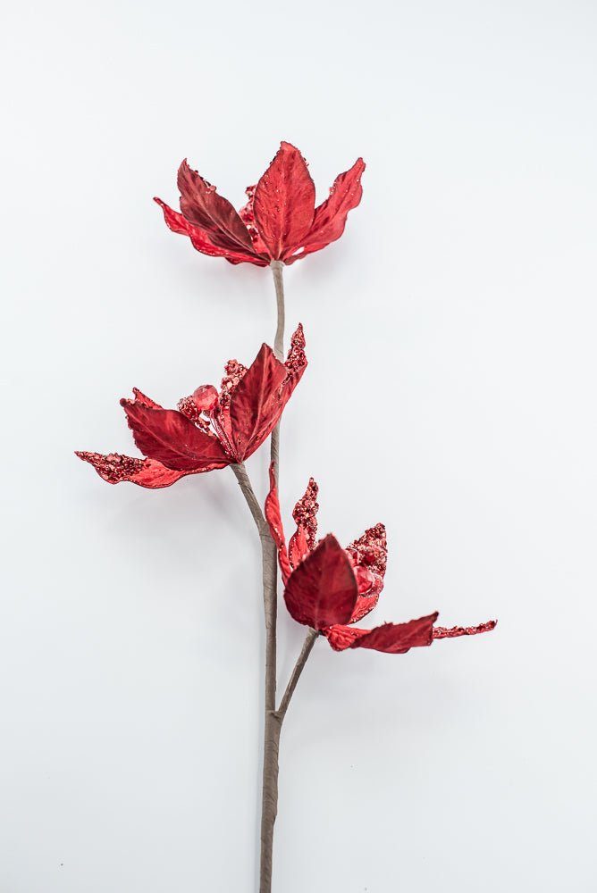 Artificial Red Poinsettia Spray - 28" - Greenery MarketArtificial Flowers283565