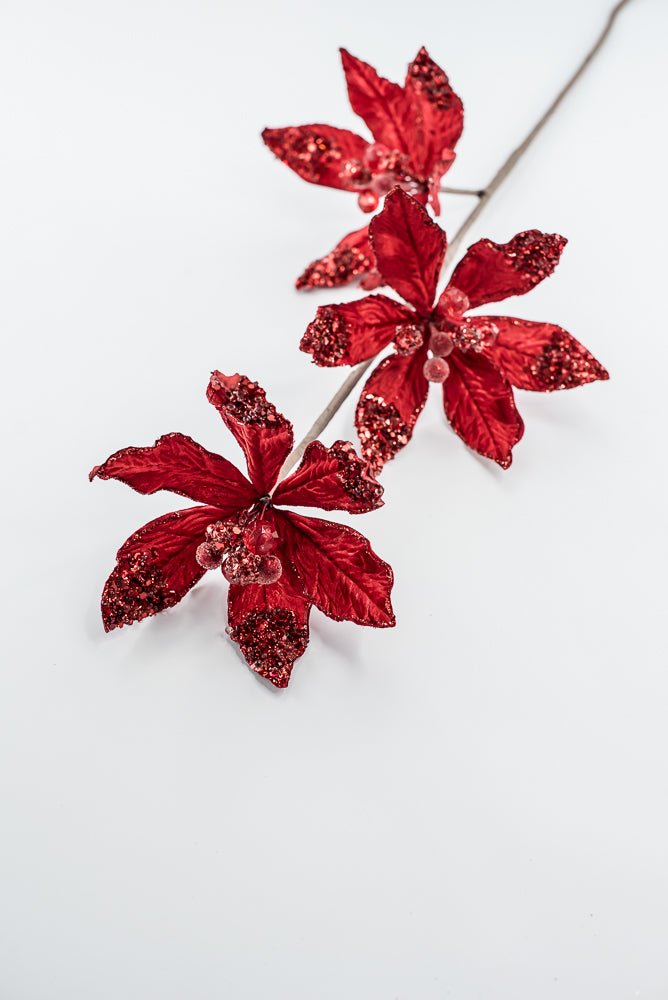 Artificial Red Poinsettia Spray - 28" - Greenery MarketArtificial Flowers283565