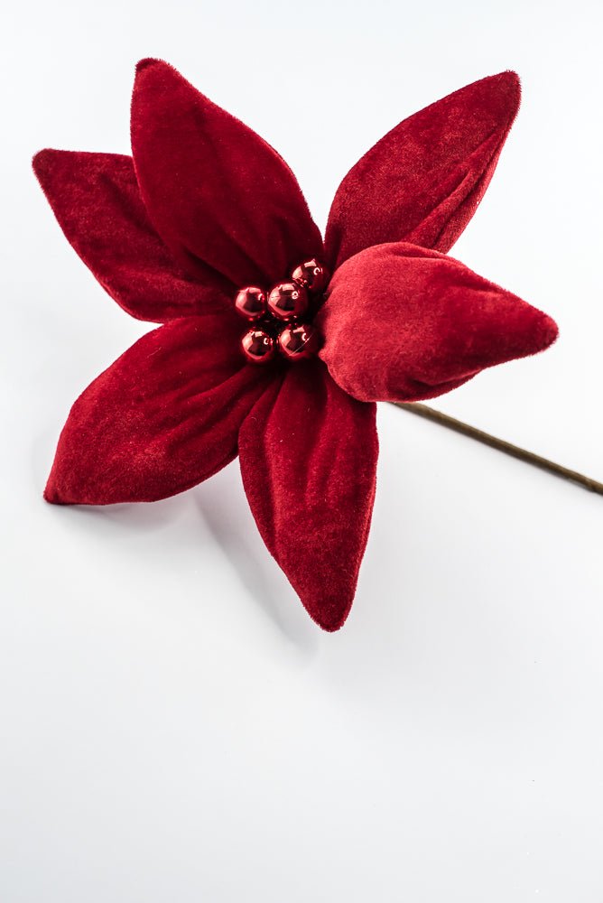 Artificial Red Poinsettia Stem - 19.5" - Greenery MarketArtificial Flowers277614