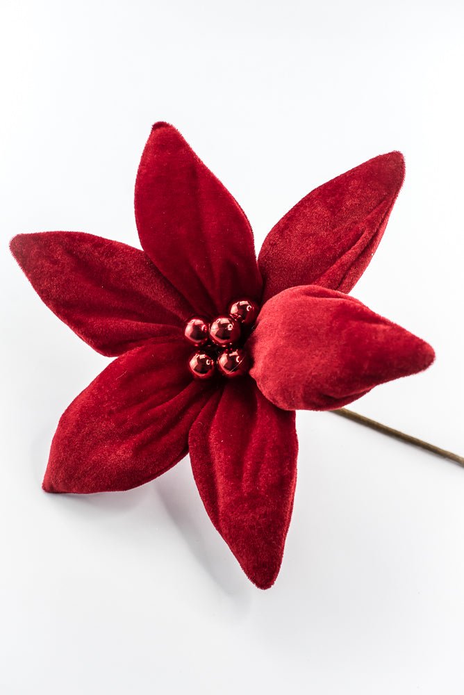 Artificial Red Poinsettia Stem - 19.5" - Greenery MarketArtificial Flowers277614