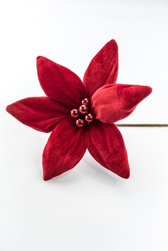 Artificial Red Poinsettia Stem - 19.5" - Greenery MarketArtificial Flowers277614