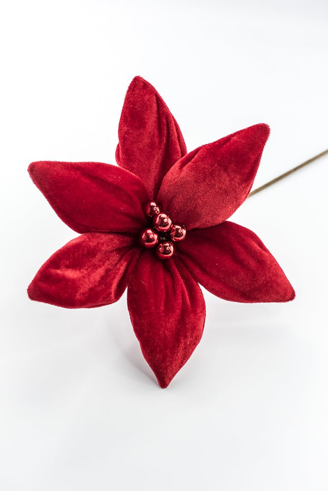 Artificial Red Poinsettia Stem - 19.5" - Greenery MarketArtificial Flowers277614