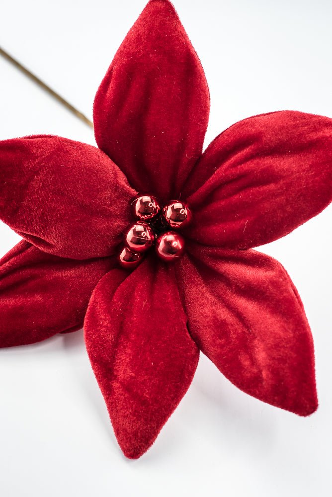 Artificial Red Poinsettia Stem - 19.5" - Greenery MarketArtificial Flowers277614