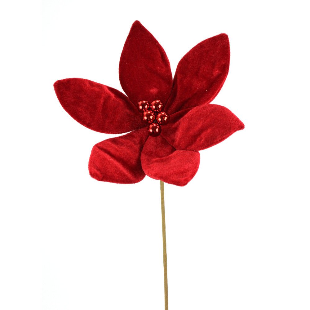 Artificial Red Poinsettia Stem - 19.5" - Greenery MarketArtificial Flowers277614