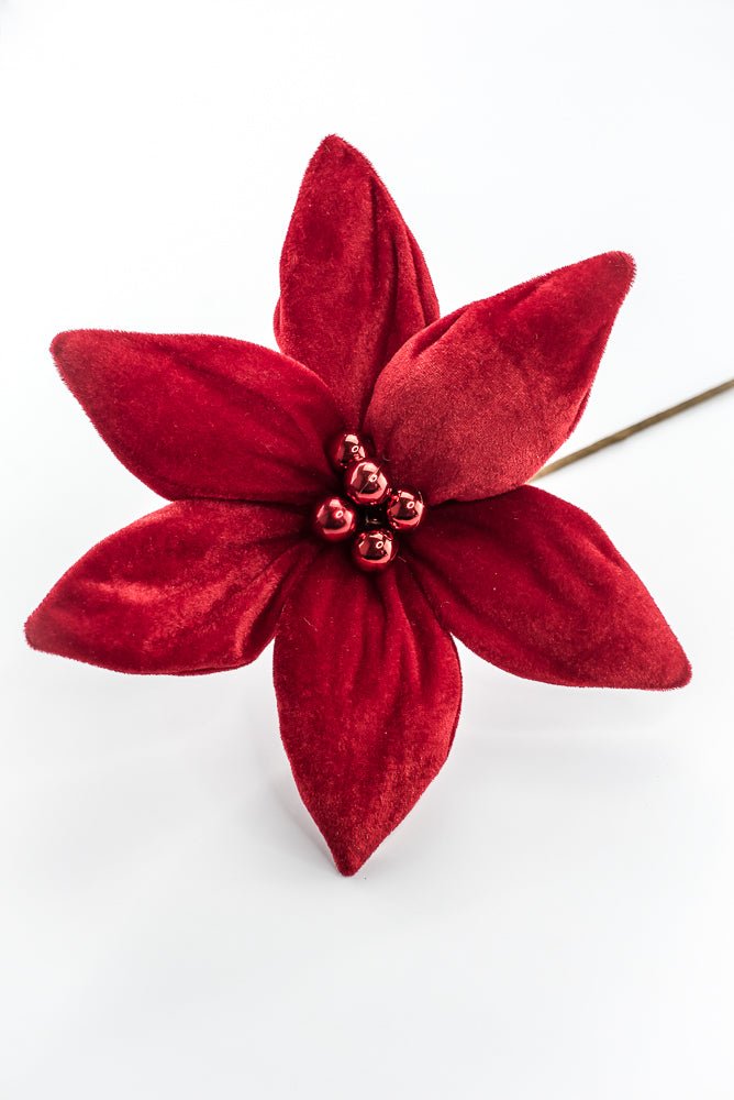 Artificial Red Poinsettia Stem - 19.5" - Greenery MarketArtificial Flowers277614