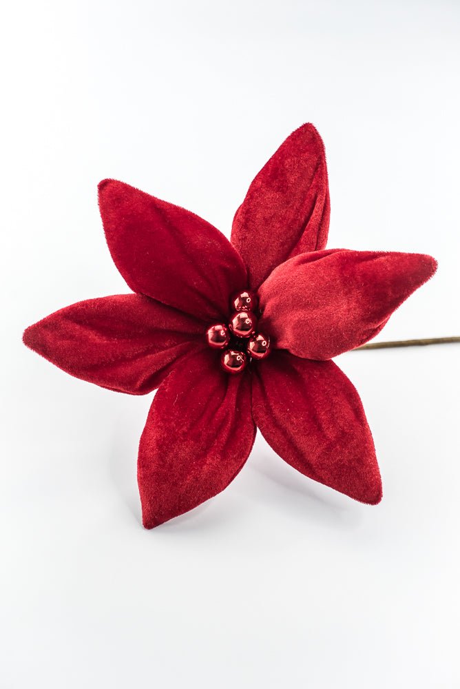 Artificial Red Poinsettia Stem - 19.5" - Greenery MarketArtificial Flowers277614