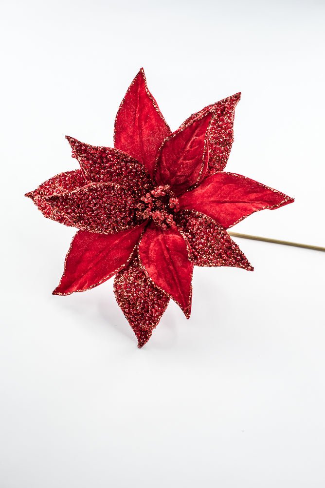 Artificial Red Poinsettia Stem - 20" - Greenery MarketArtificial Flowers283333