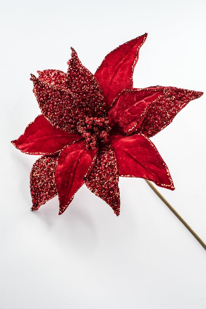 Artificial Red Poinsettia Stem - 20" - Greenery MarketArtificial Flowers283333