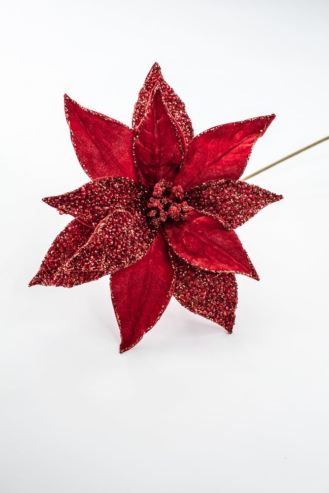 Artificial Red Poinsettia Stem - 20" - Greenery MarketArtificial Flowers283333