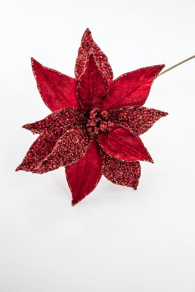 Artificial Red Poinsettia Stem - 20" - Greenery MarketArtificial Flowers283333
