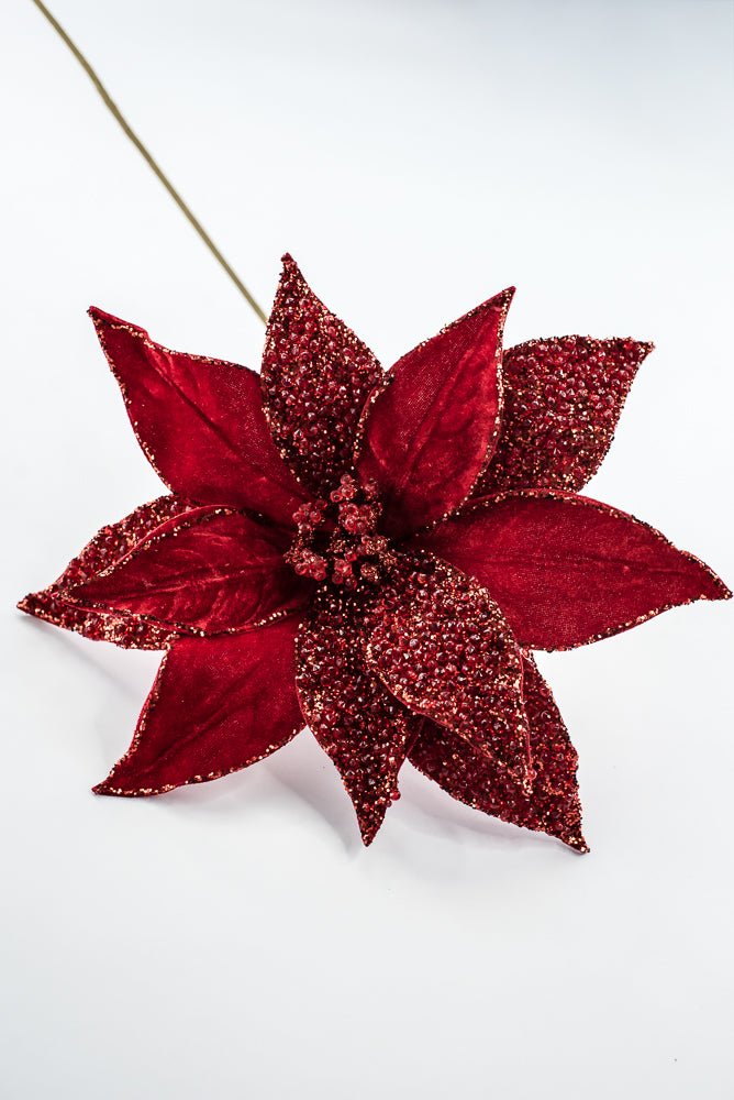 Artificial Red Poinsettia Stem - 20" - Greenery MarketArtificial Flowers283333