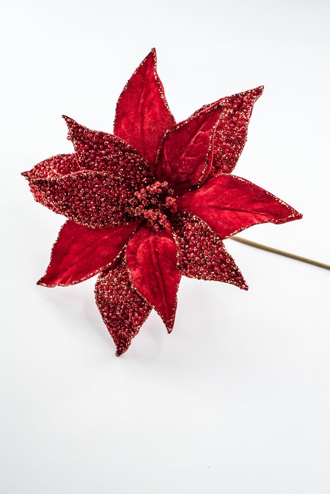 Artificial Red Poinsettia Stem - 20" - Greenery MarketArtificial Flowers283333