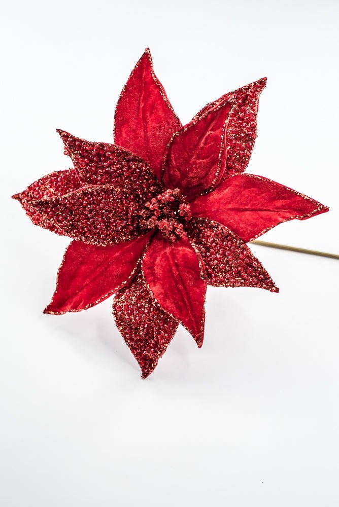 Artificial Red Poinsettia Stem - 20" - Greenery MarketArtificial Flowers283333