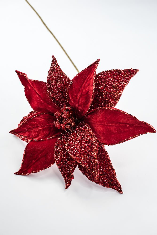 Artificial Red Poinsettia Stem - 20" - Greenery MarketArtificial Flowers283333