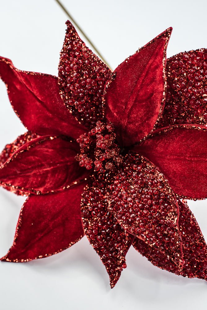 Artificial Red Poinsettia Stem - 20" - Greenery MarketArtificial Flowers283333
