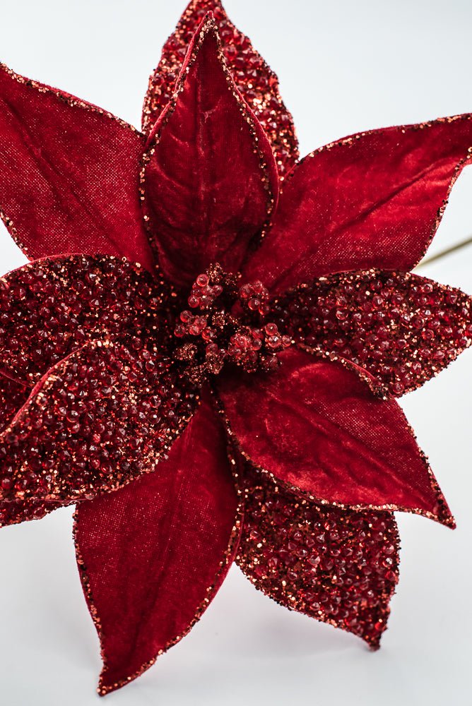 Artificial Red Poinsettia Stem - 20" - Greenery MarketArtificial Flowers283333