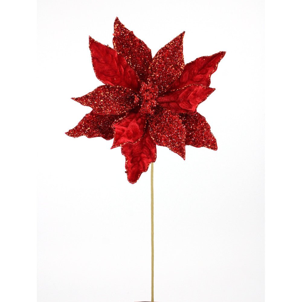 Artificial Red Poinsettia Stem - 20" - Greenery MarketArtificial Flowers283333