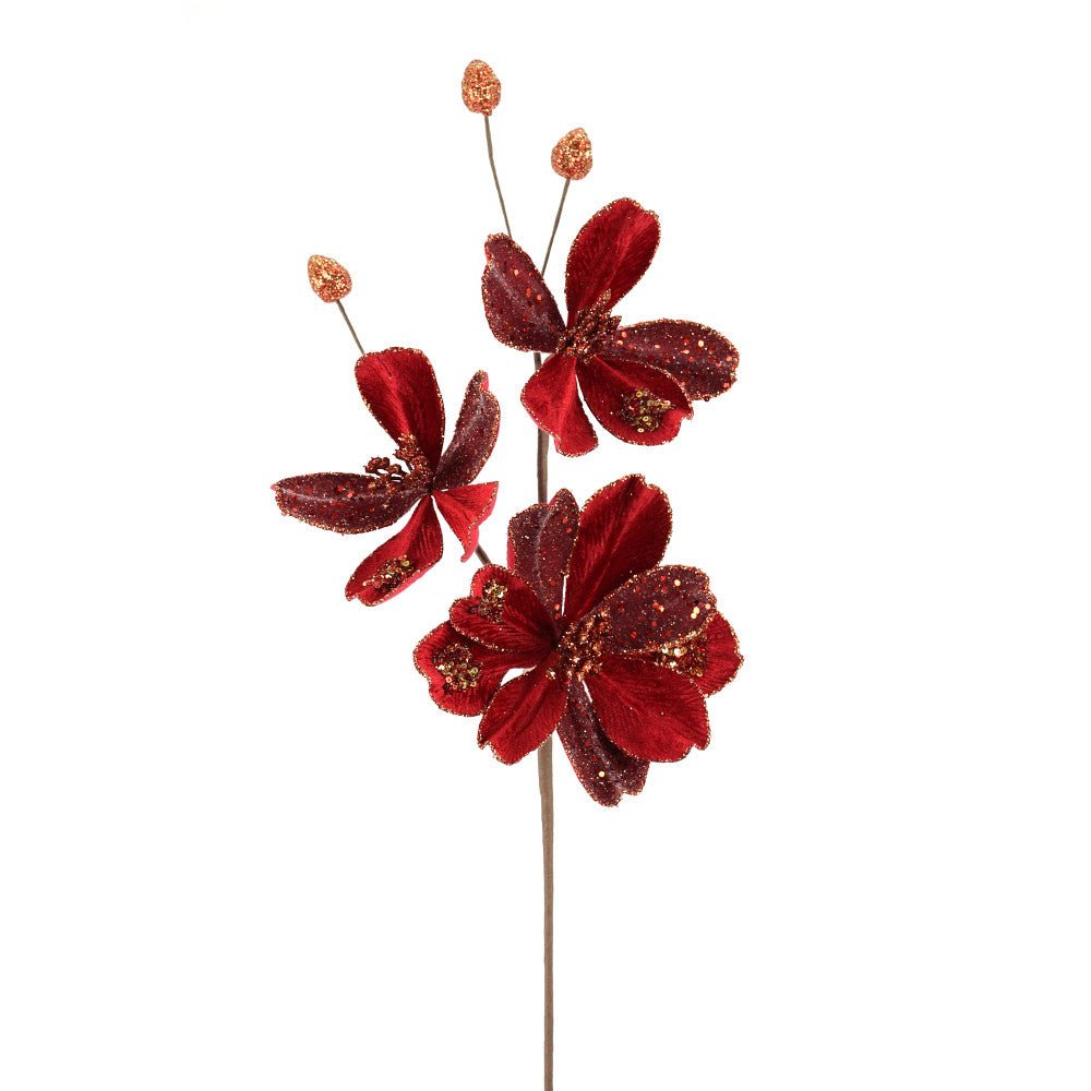 Artificial Red Saucer Magnolia Spray - 23.5" - Greenery MarketArtificial Flowers279333