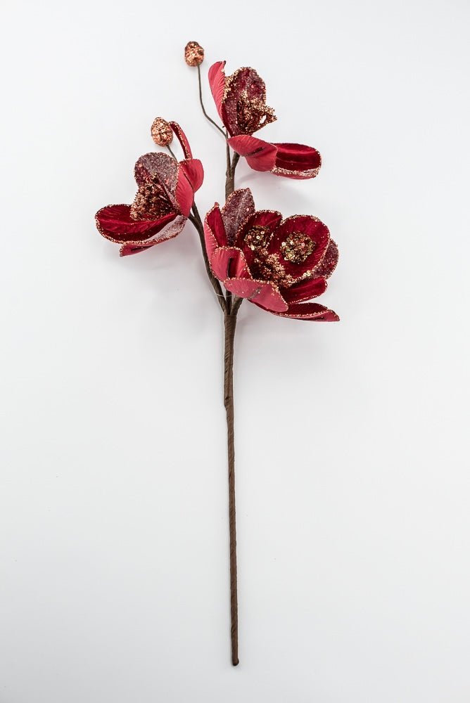 Artificial Red Saucer Magnolia Spray - 23.5" - Greenery MarketArtificial Flowers279333