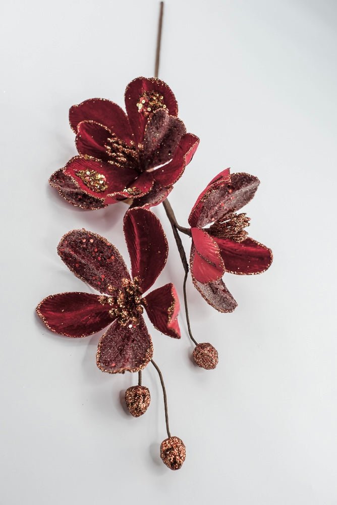 Artificial Red Saucer Magnolia Spray - 23.5" - Greenery MarketArtificial Flowers279333