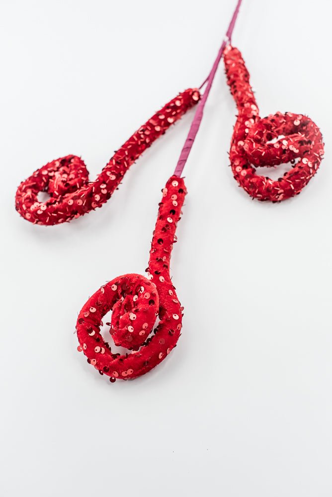 Artificial Red Sequin Curly Spray - 28" - Greenery MarketArtificial Flora65846-RD