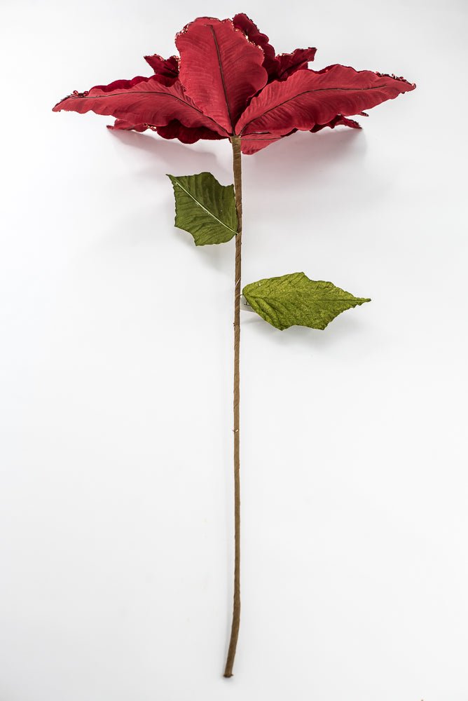 Artificial Red Sequin Velvet Poinsettia - 28" - Greenery MarketArtificial FloraXF628-R