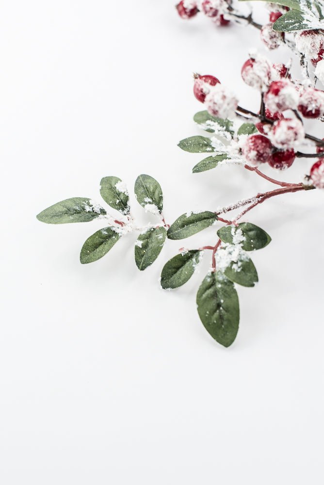 Artificial Red Snow Berry & Leaves Spray - 32" - Greenery MarketArtificial Flowers261806