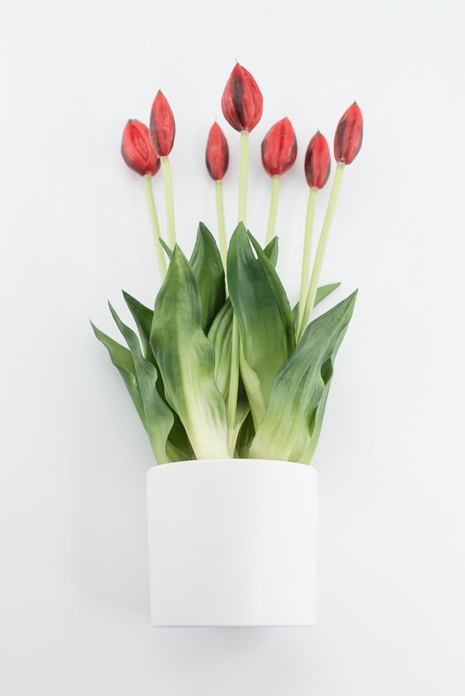 Artificial, Red, tulips in a container - Greenery Market6544-R