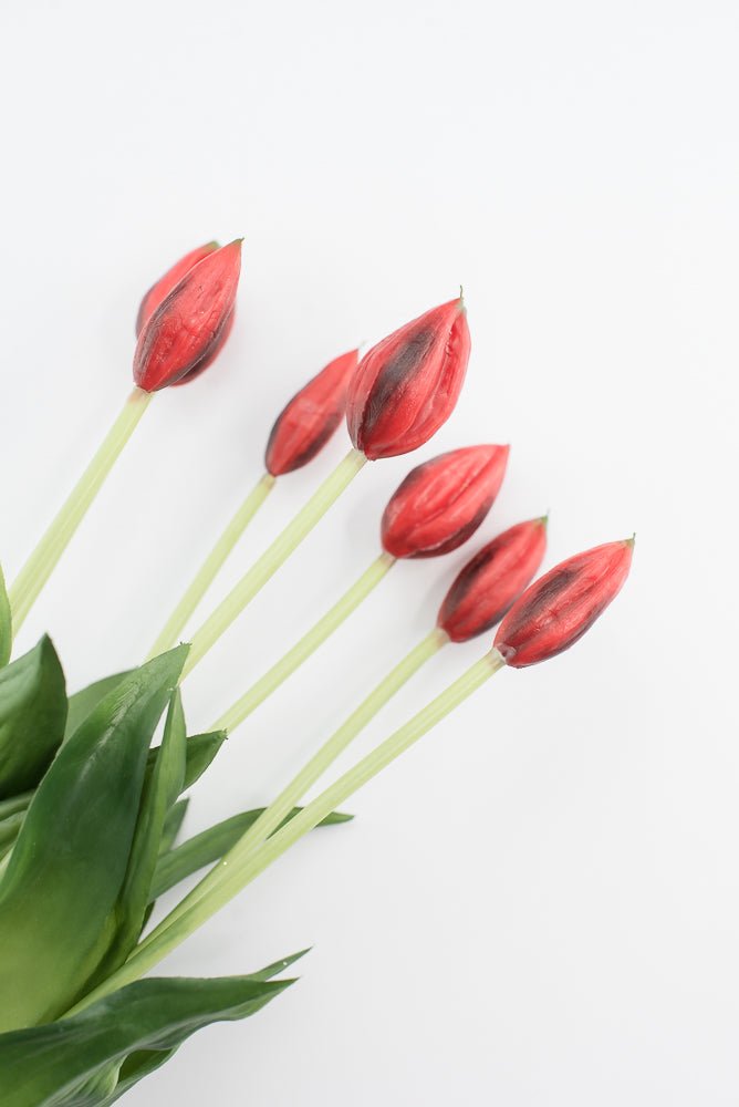 Artificial, Red, tulips in a container - Greenery Market6544-R