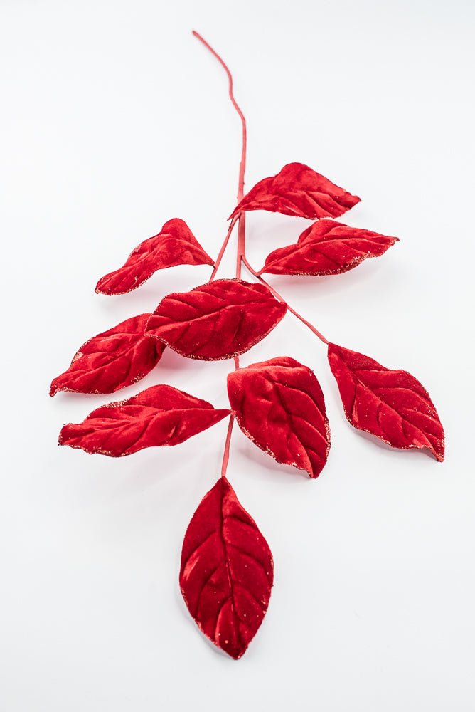 Artificial Red Velvet Magnolia Leaves Spray - 30" - Greenery Market86787RD