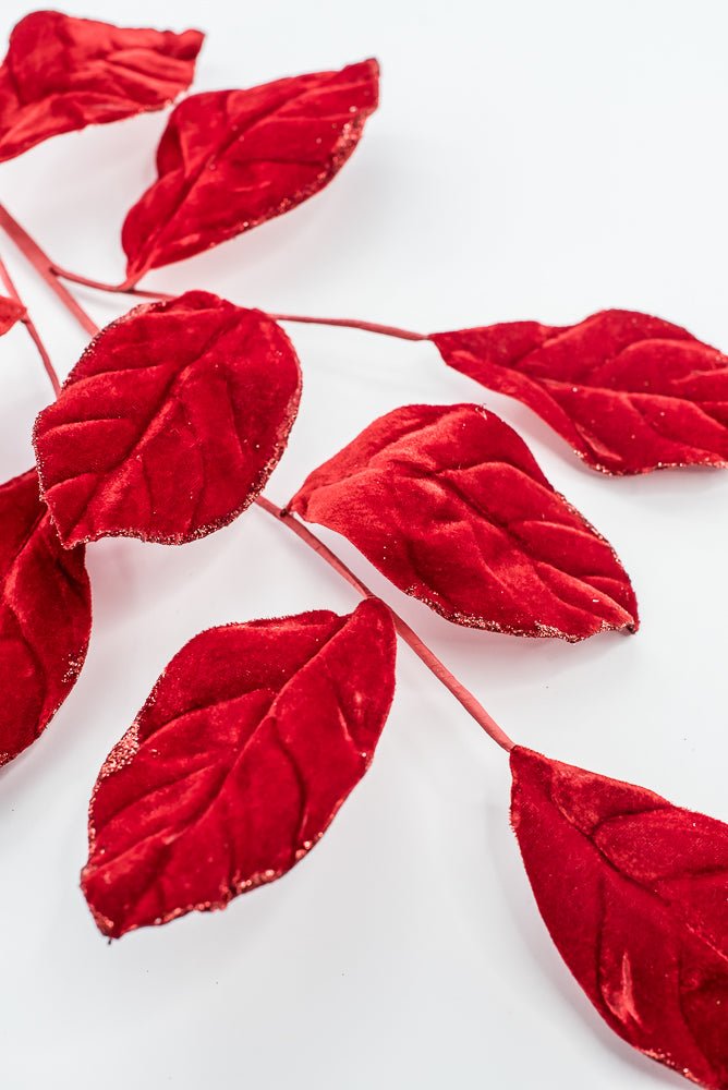 Artificial Red Velvet Magnolia Leaves Spray - 30" - Greenery Market86787RD
