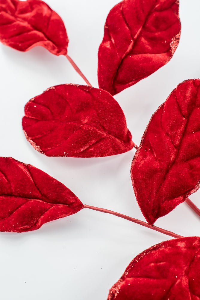 Artificial Red Velvet Magnolia Leaves Spray - 30" - Greenery Market86787RD