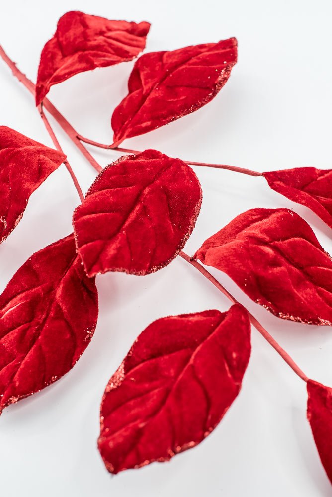 Artificial Red Velvet Magnolia Leaves Spray - 30" - Greenery Market86787RD