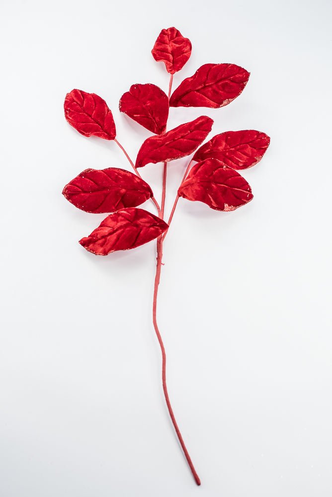 Artificial Red Velvet Magnolia Leaves Spray - 30" - Greenery Market86787RD