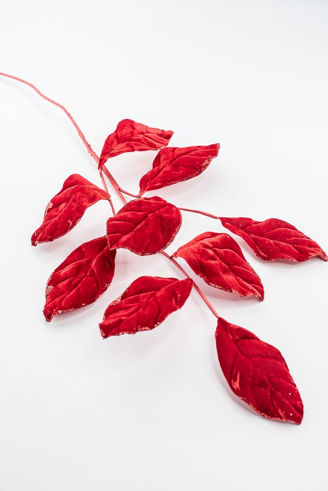 Artificial Red Velvet Magnolia Leaves Spray - 30" - Greenery Market86787RD