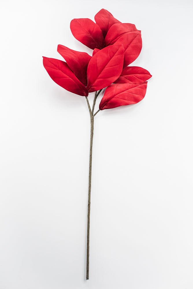 Artificial Red Velvet Magnolia Leaves Stem - 32" - Greenery MarketArtificial Flowers282785
