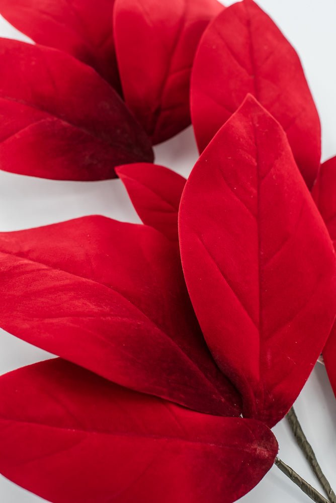 Artificial Red Velvet Magnolia Leaves Stem - 32" - Greenery MarketArtificial Flowers282785