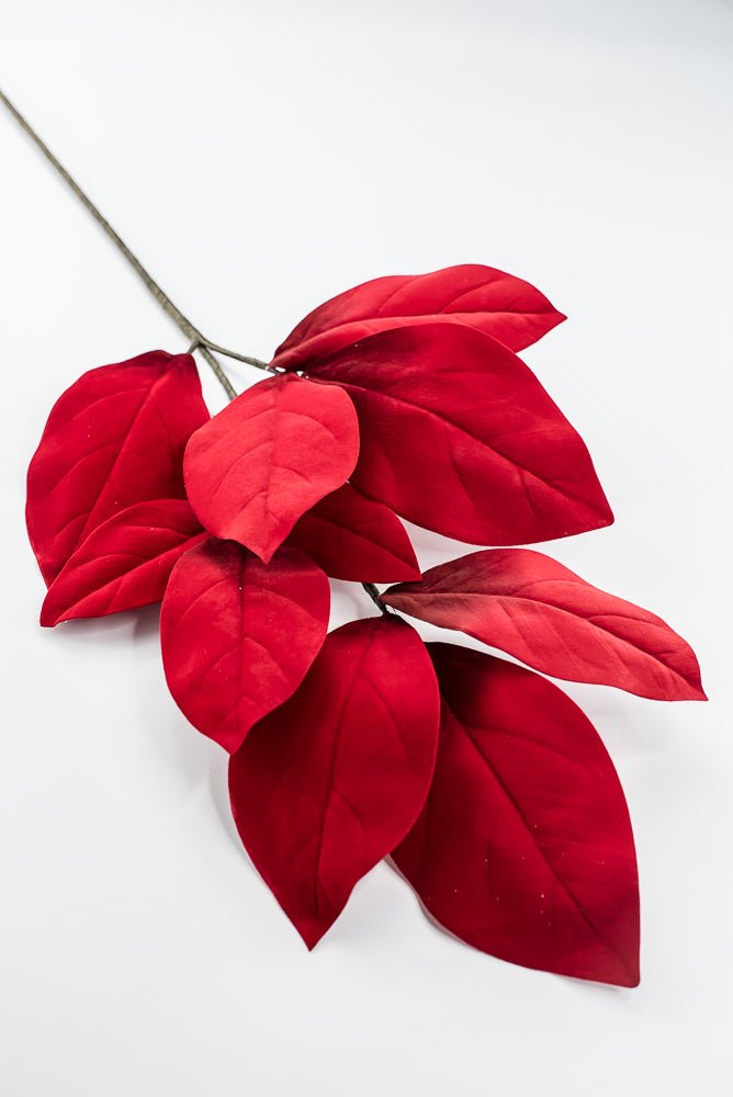 Artificial Red Velvet Magnolia Leaves Stem - 32" - Greenery MarketArtificial Flowers282785
